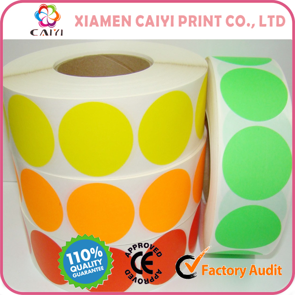 Printed Round Sticker, Fluorescent Sticker