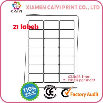 A4 Laser Inkjet Label, 21 Stickers Per Sheet