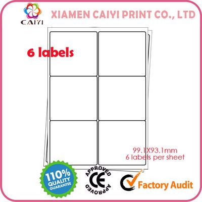 Avery Compatible A4 Label, 6 Labels/sheet