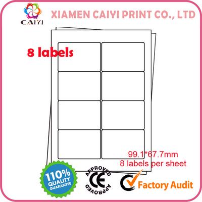 Label Sticker Paper A4 Size; 8 labels per sheet